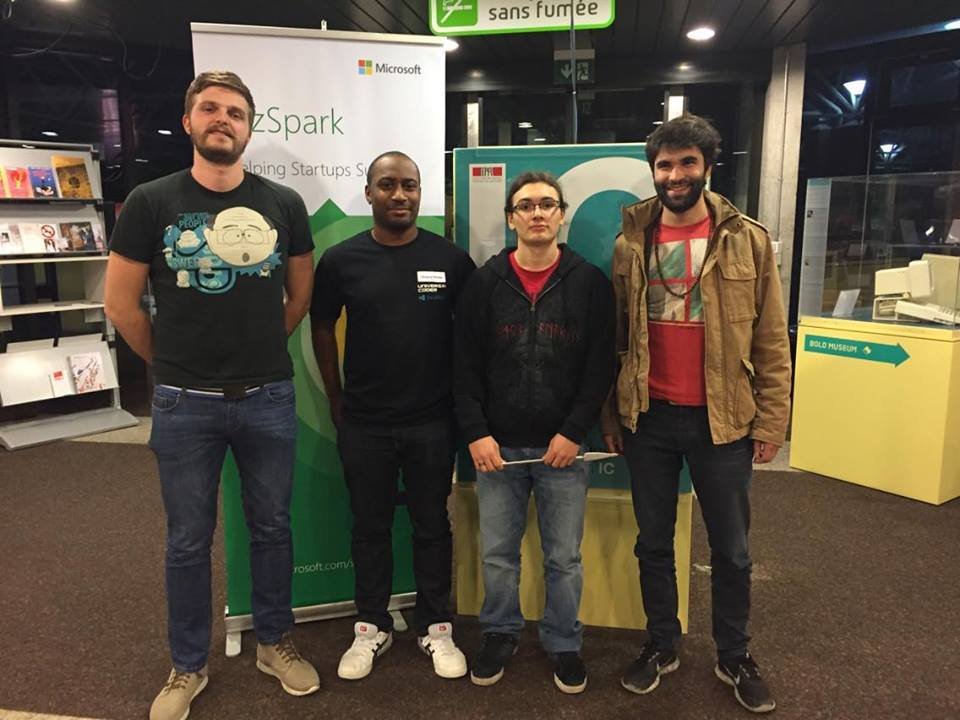 Team Bananas for scale at the Imagine @ EPFL Hackathon